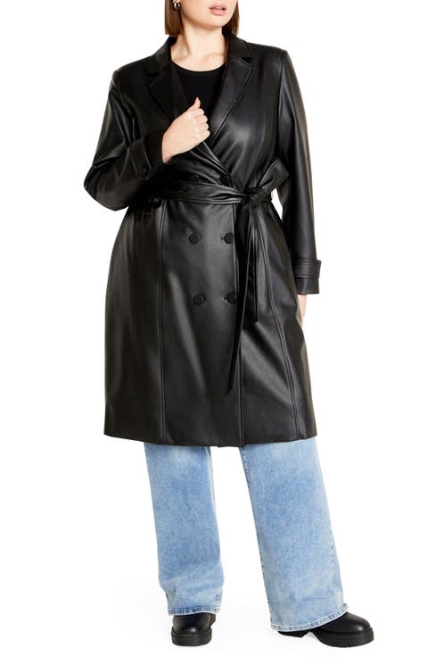 Briella Faux Leather Trench Coat