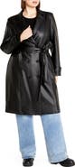 City Chic Briella Faux Leather Trench Coat