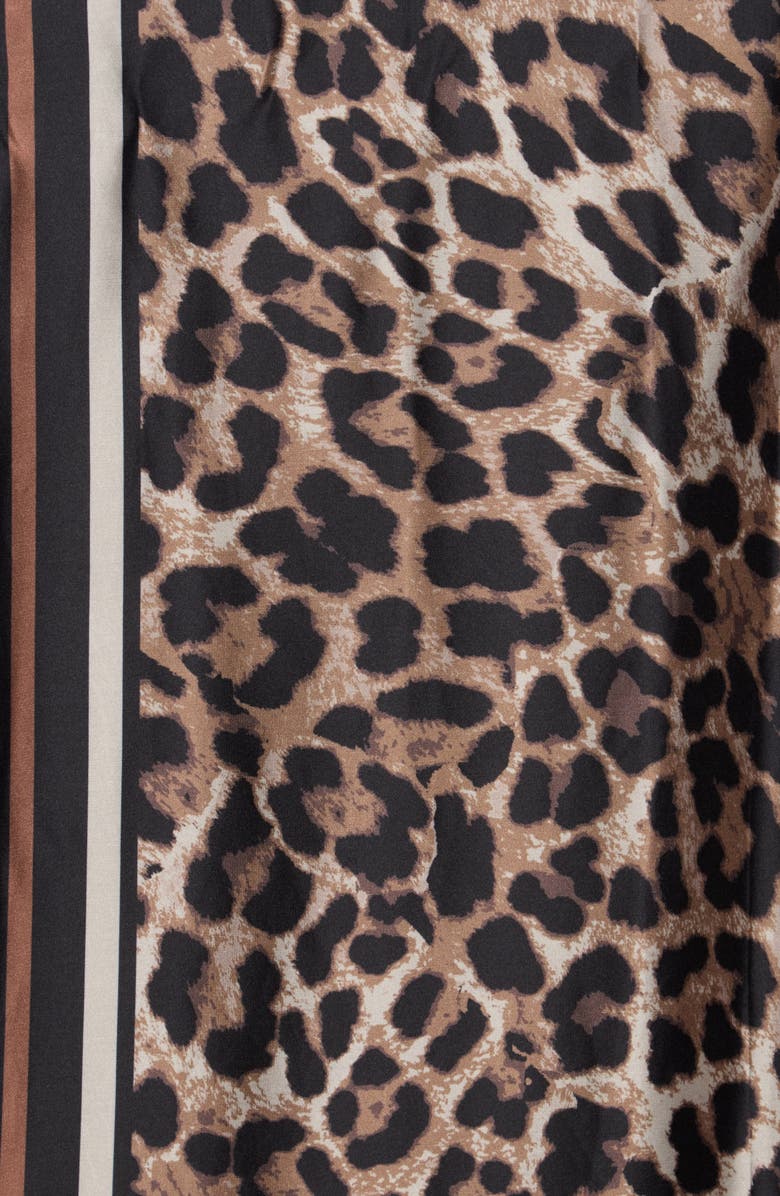 Nine West Leopard Print Chiffon Oblong Scarf, Alternate, color, Brown