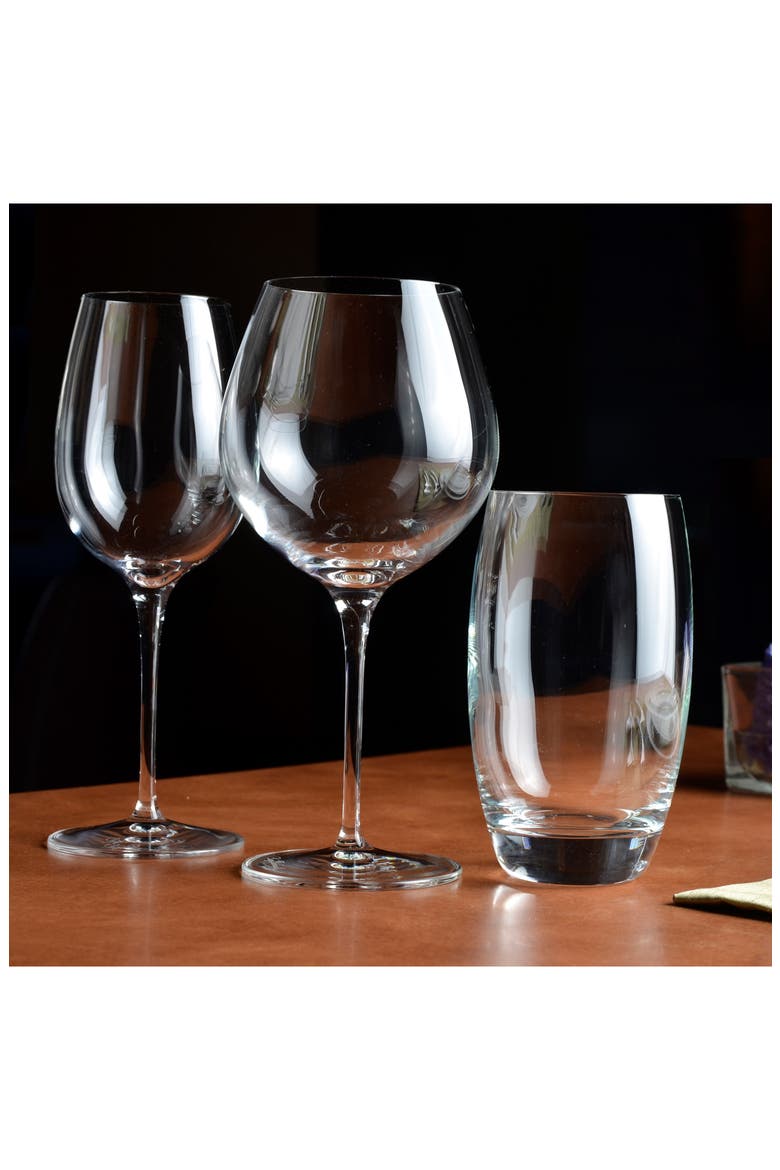 Crescendo 13 oz. White Wine Stems, Set of 4, Alternate, color, CLEAR