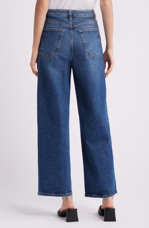 Frame The Wide High Waist Ankle Wide Leg Jeans In Blue