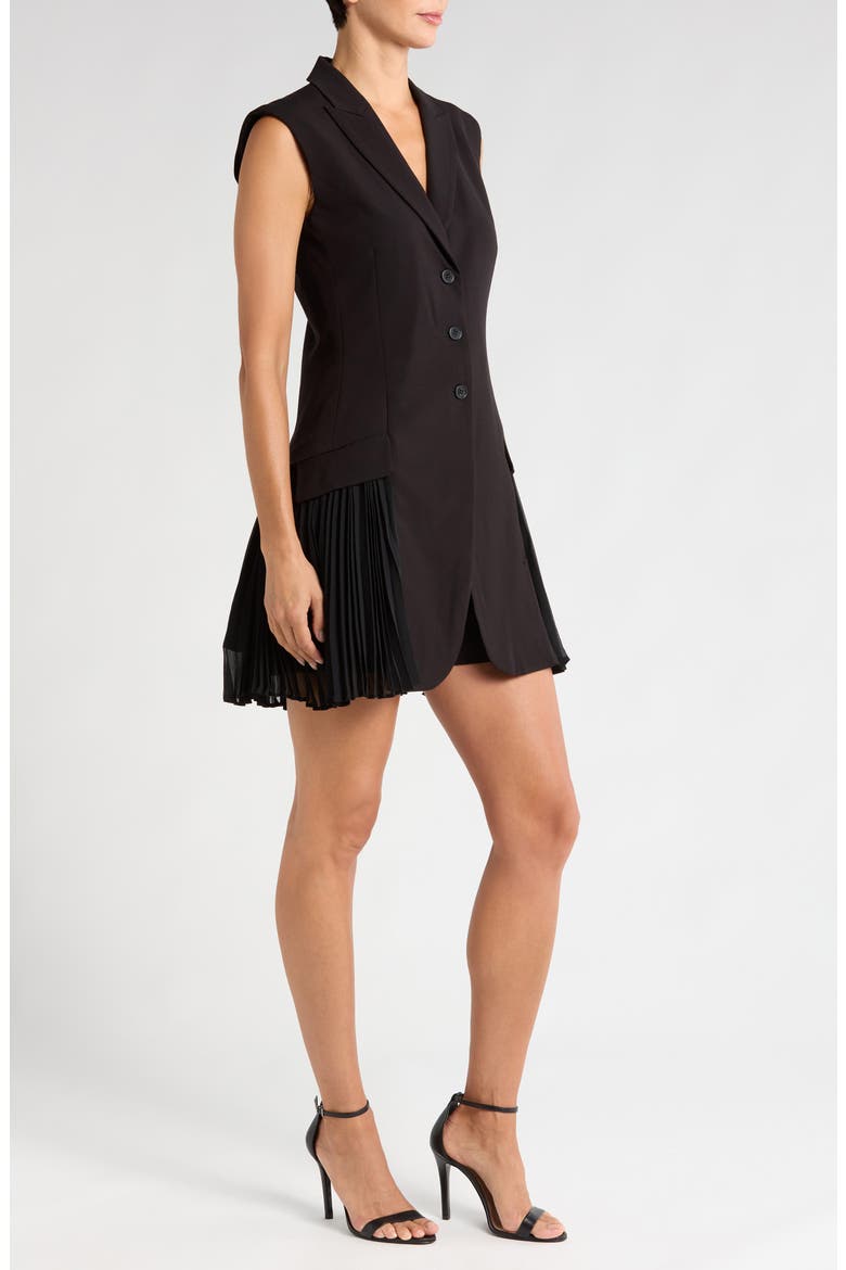 Pleat Vest Romper, Alternate, color, RICH BLACK