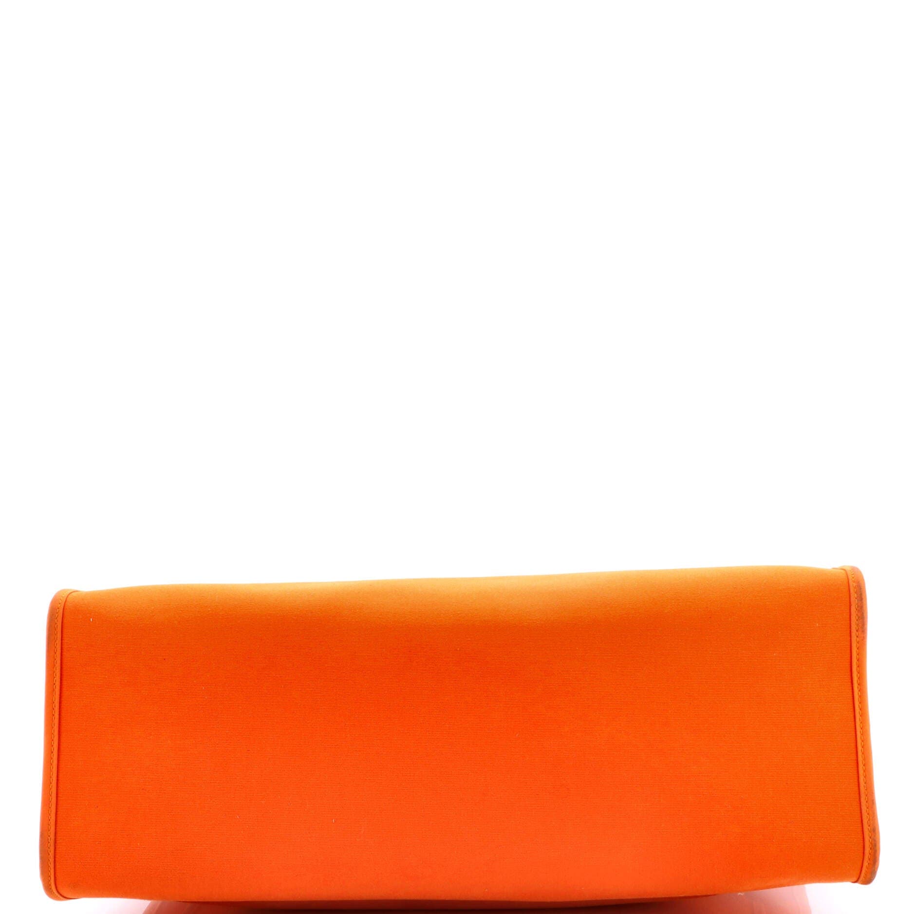 Pre-Owned Hermes Herbag Zip Leather and Toile 39, Alternate, color, Feu