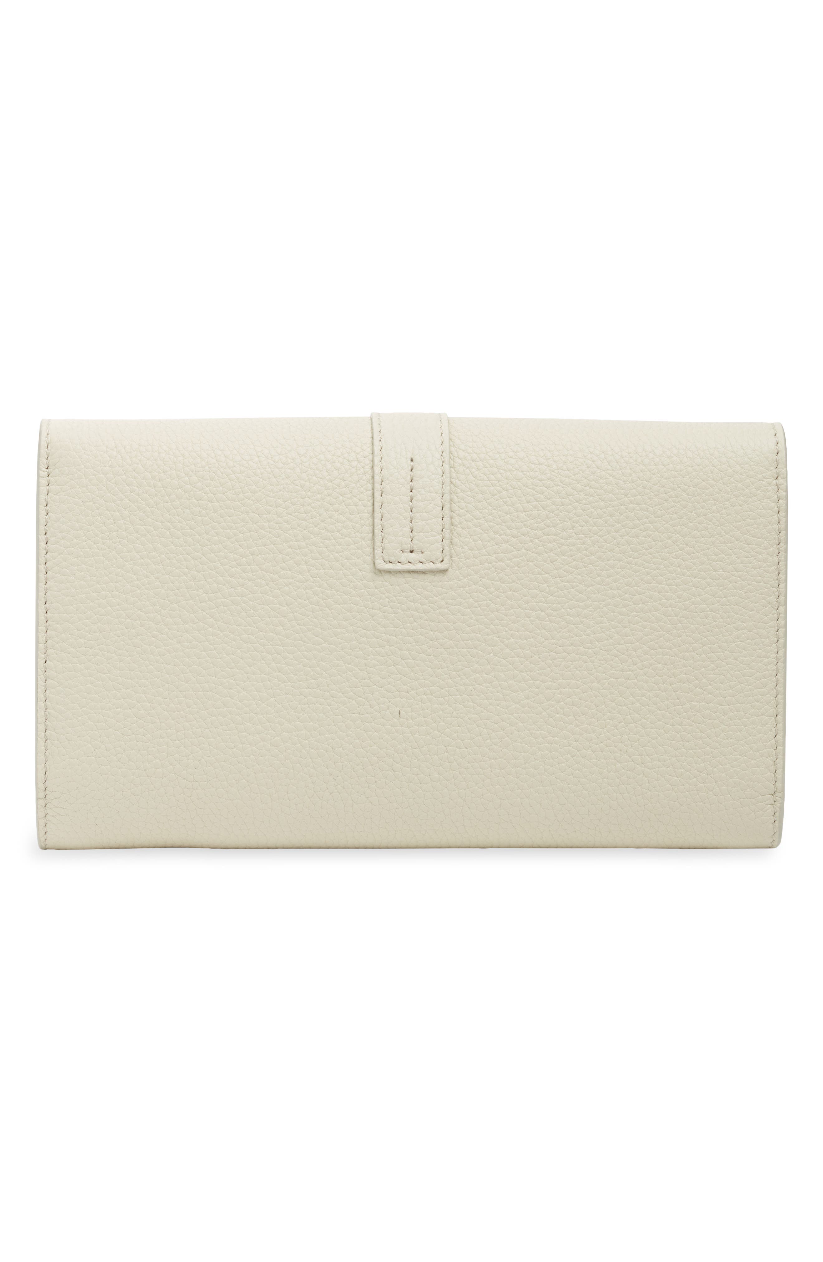 Kara Grain Leather Crossbody Wallet, Alternate, color, DOVE GREY