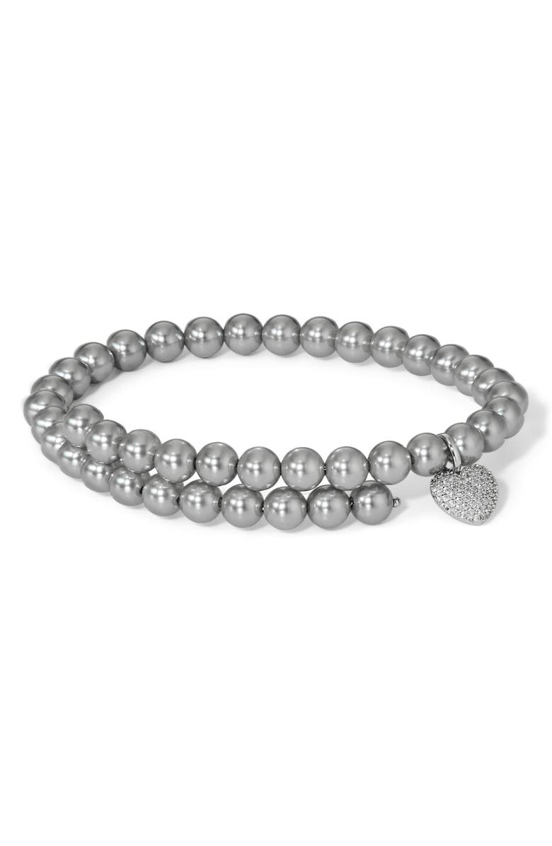 Nadri Poppy Double Wrap Bracelet, Main, color, Rhodium