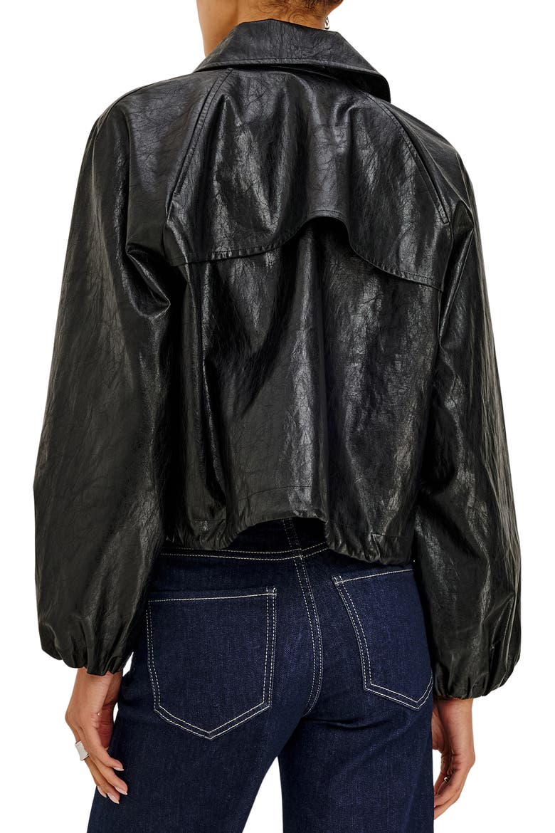 North Faux Leather Jacket, Alternate, color, BLACK