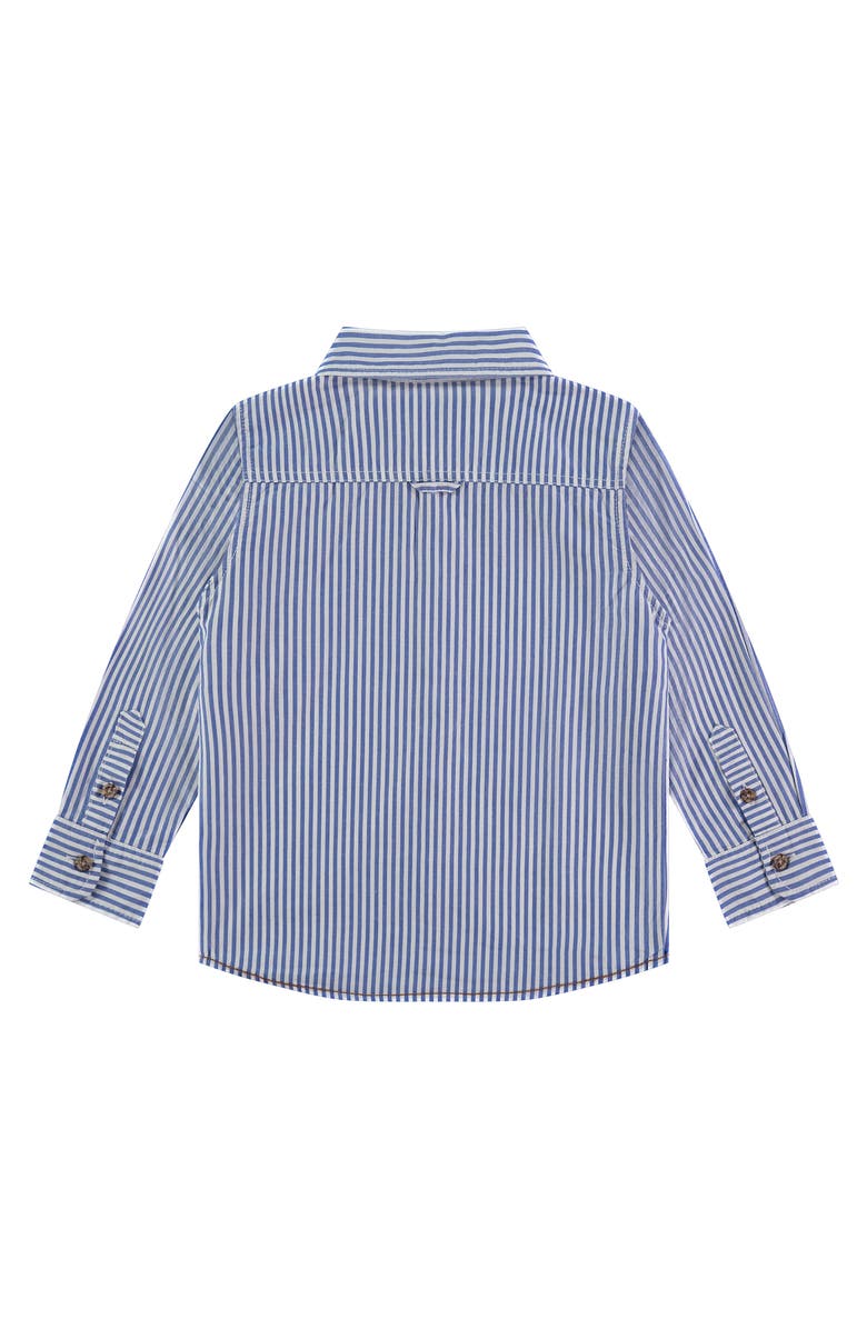 Stains and Stories by Babyface Pinstripe Button Up Long Sleeve Shirt, Alternate, color, Blue