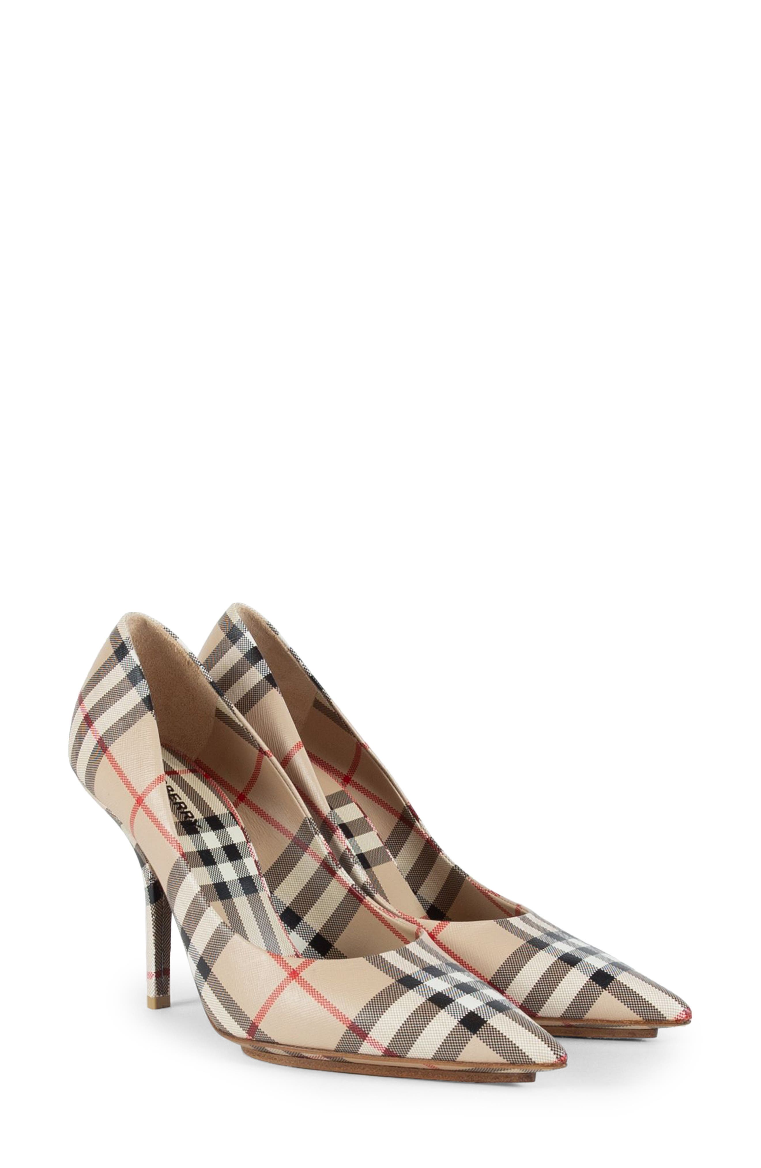 Burberry Aubri Check Pointed Toe Pump, Main, color, 