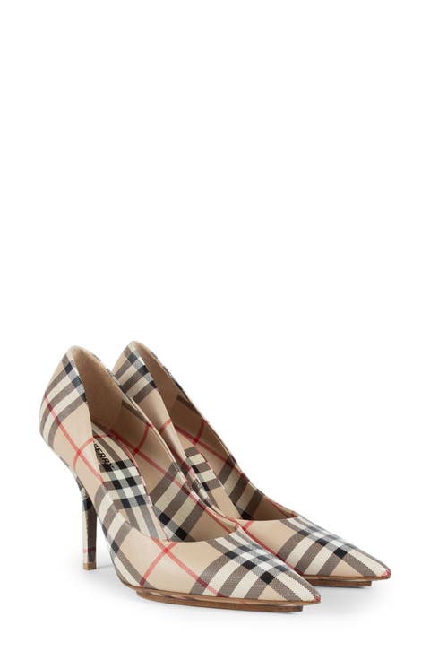 Aubri Check Pointed Toe Pump