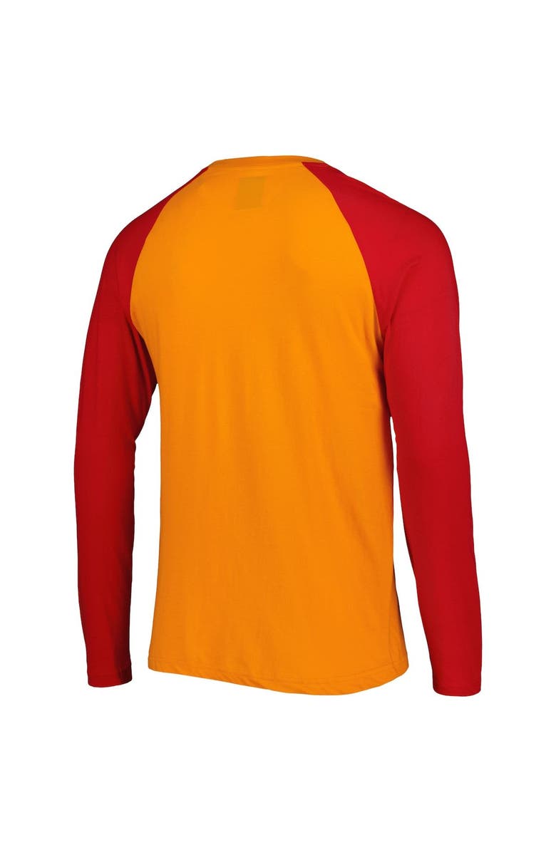 New Era Men's New Era Orange Tampa Bay Buccaneers Throwback Raglan Long Sleeve T-Shirt, Alternate, color,