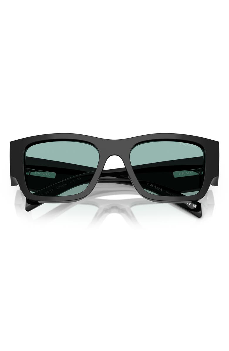 Prada 55mm Square Sunglasses, Alternate, color, Black Green