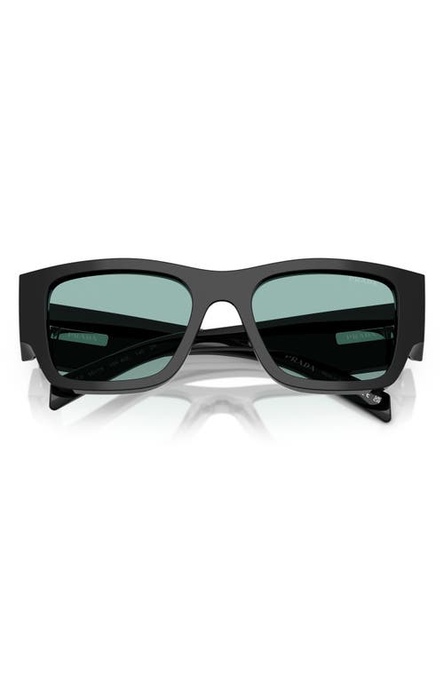 Prada 55mm Square Sunglasses In Black Green