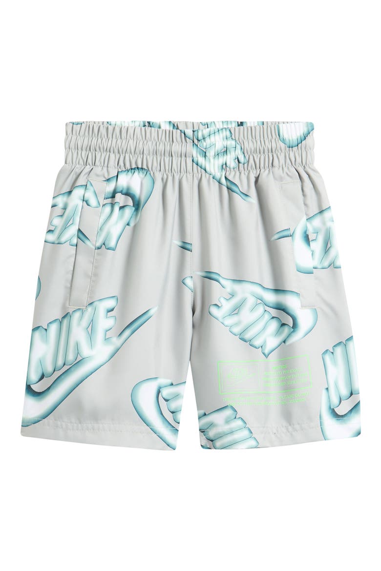 Kids' Sportswear Club Woven Drawstring Shorts, Main, color, SPRUCE FOG/ VOLTAGE GREEN