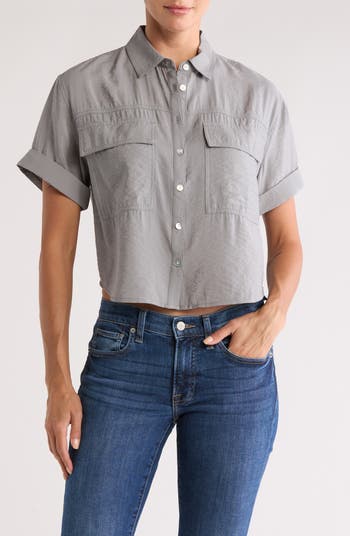 Rag & Bone Utility Short Sleeve Front Pocket Button Down deals Top