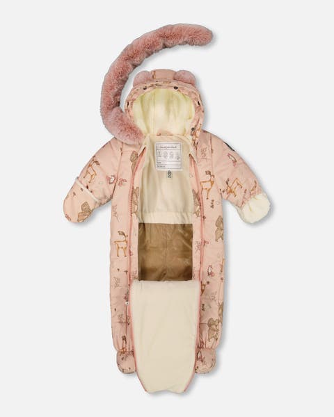 Baby Girl One-Piece Layette Snowsuit Designed for Car Seat Animal (Baby)