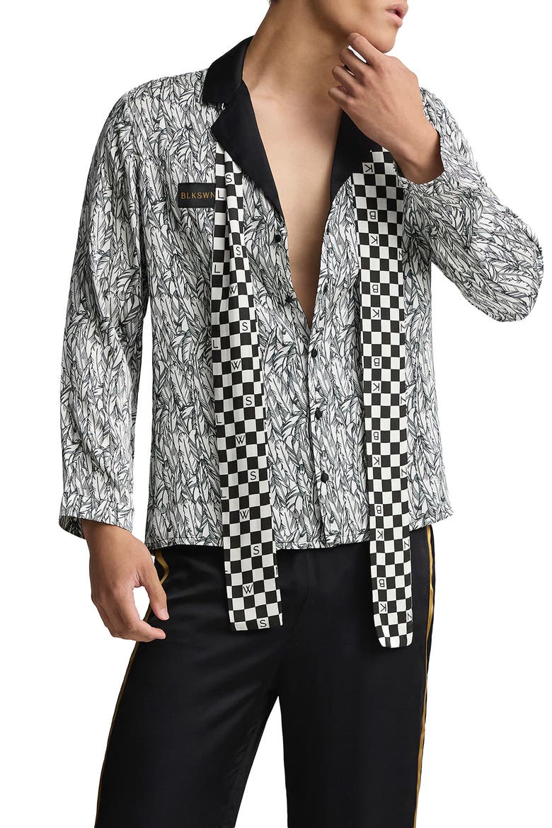 Silk Necktie, Alternate, color, Black & White