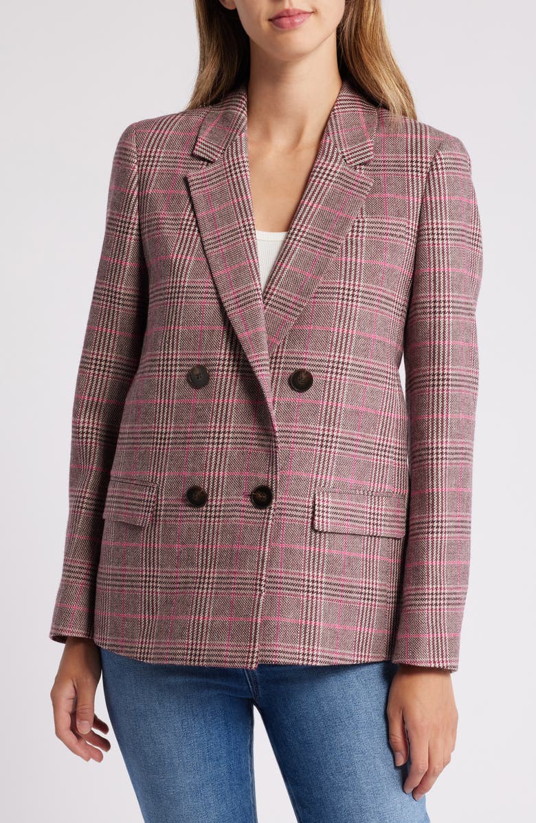 Hatley Tori Plaid Double Breasted Blazer, Alternate, color,