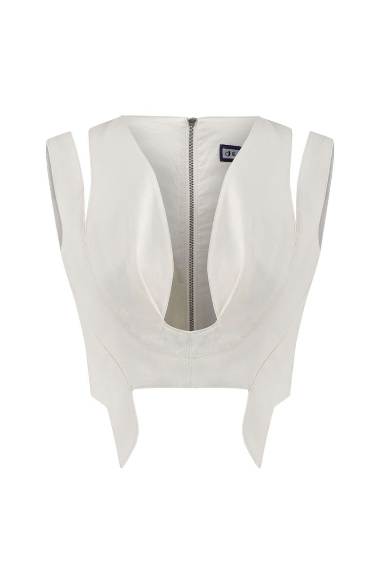 Jendue Ron 3D Crop Top, Alternate, color, White