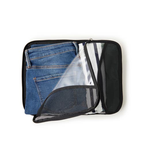 Baggallini 2 Medium / 1 Large Compression Packing Cubes Travel Set In Black