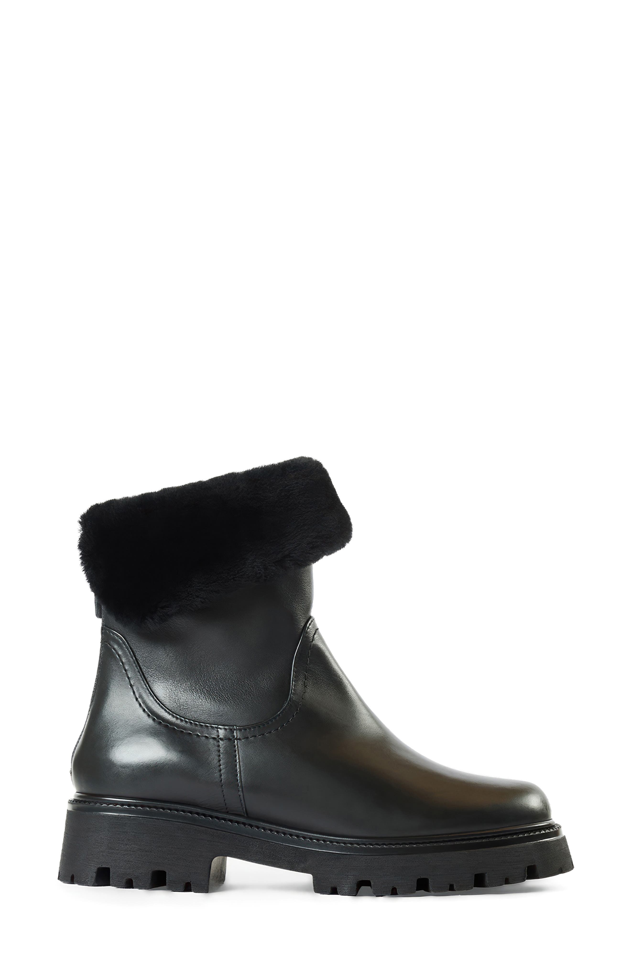 Mimi Genuine Shearling Boot, Alternate, color, BLACK
