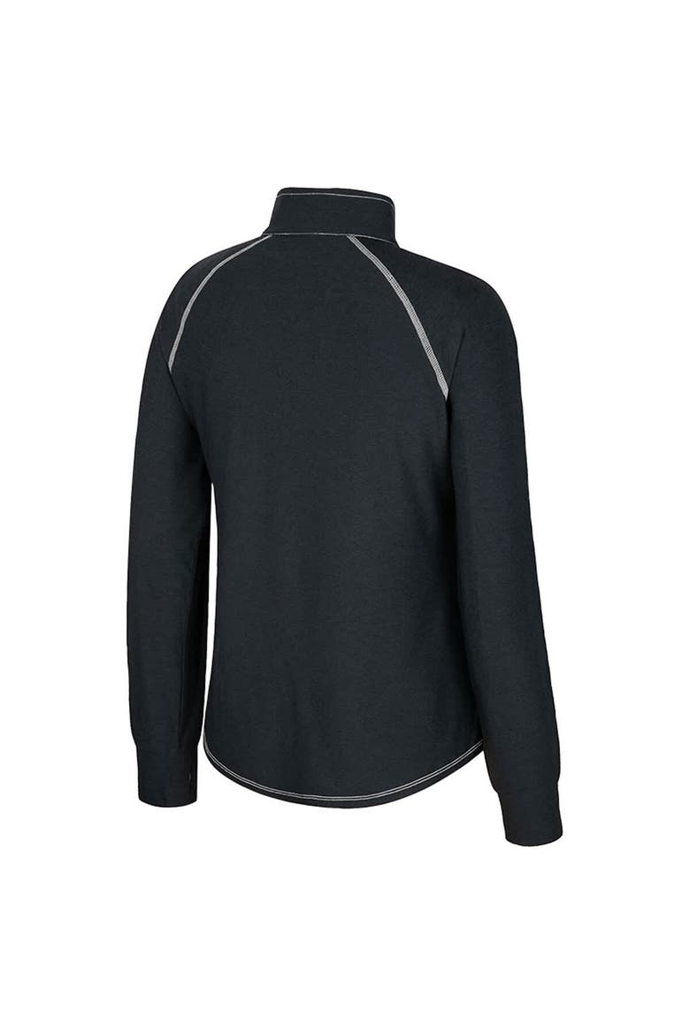 Women's Colosseum Black Army Black Knights Bikram Raglan Quarter-Zip Top, Alternate, color, Black