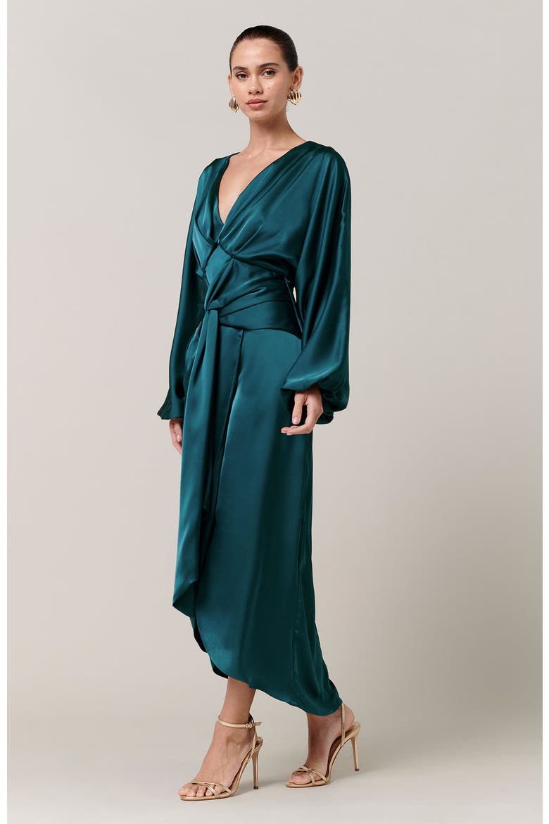 Irena Midi Dress, Alternate, color, Emerald