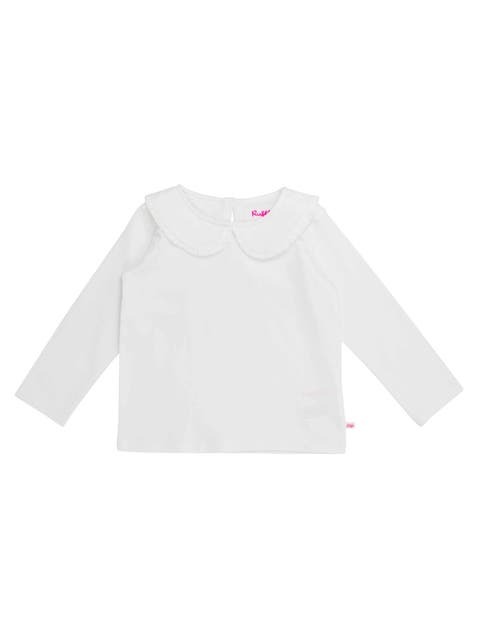 Knit Long Sleeve Ruffle Peter Pan Tee
