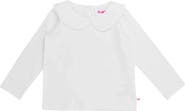 RuffleButts Knit Long Sleeve Ruffle Peter Pan Tee