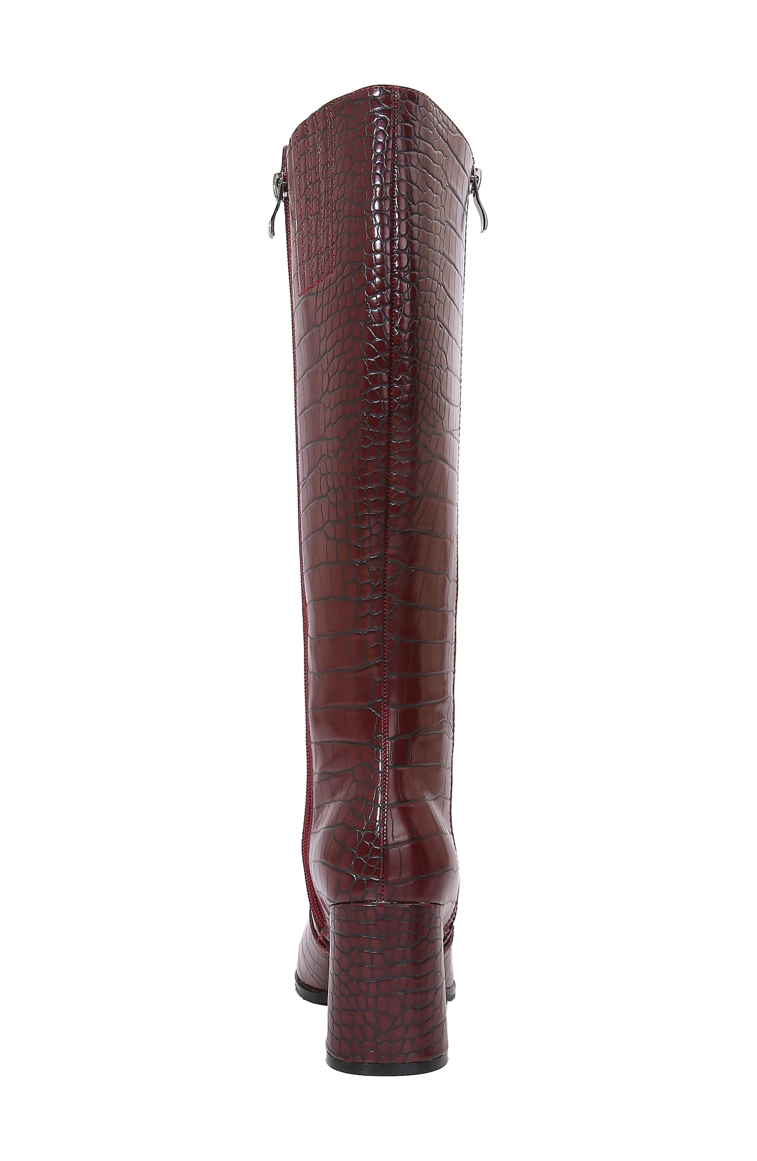 Lux Block Heel Knee High Boot, Alternate, color, BURGUNDY