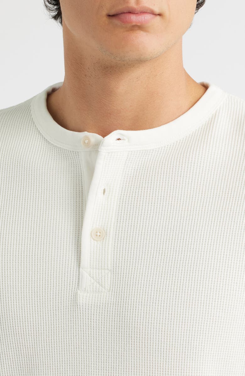 Wax London Waffle Stitch Long Sleeve Henley, Alternate, color, Ecru