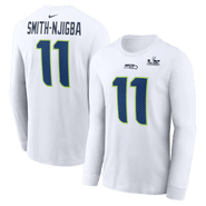 Nike Men's Nike Jaxon Smith-Njigba White Seattle Seahawks Super Bowl LX Champions Patch Name & Number Long Sleeve T-Shirt