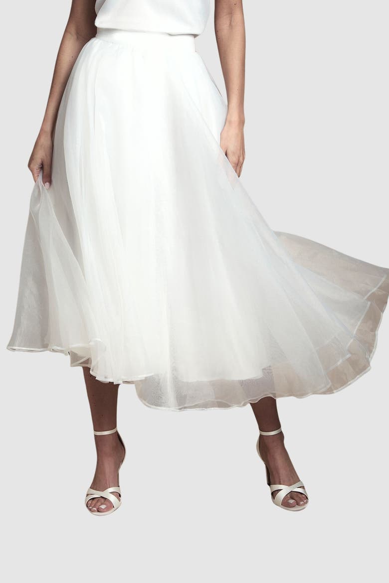 Organza Skirt, Main, color, Ivory