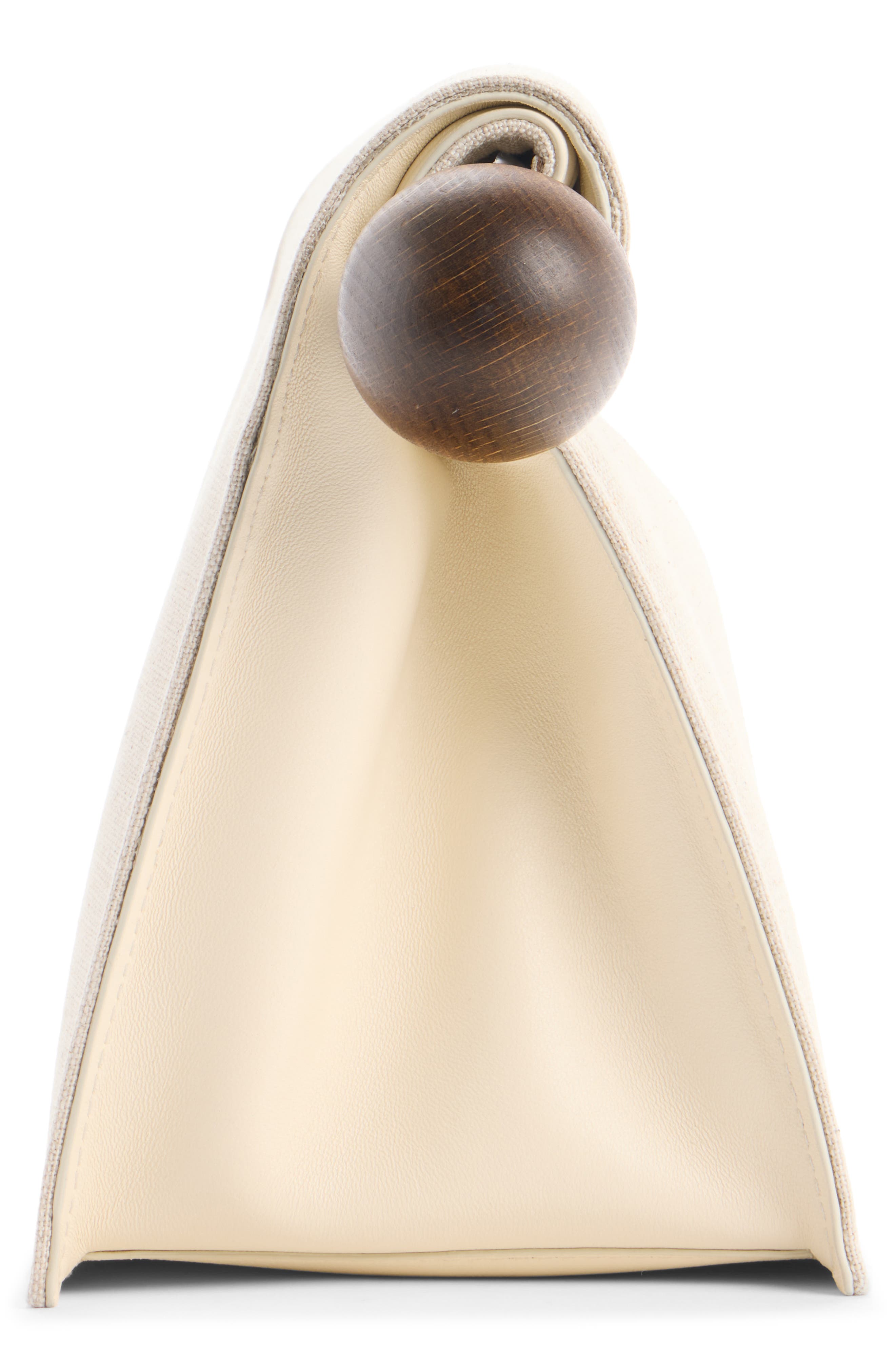 Jacquemus La Pochette Rond Carré Canvas Clutch, Alternate, color, Light Greige