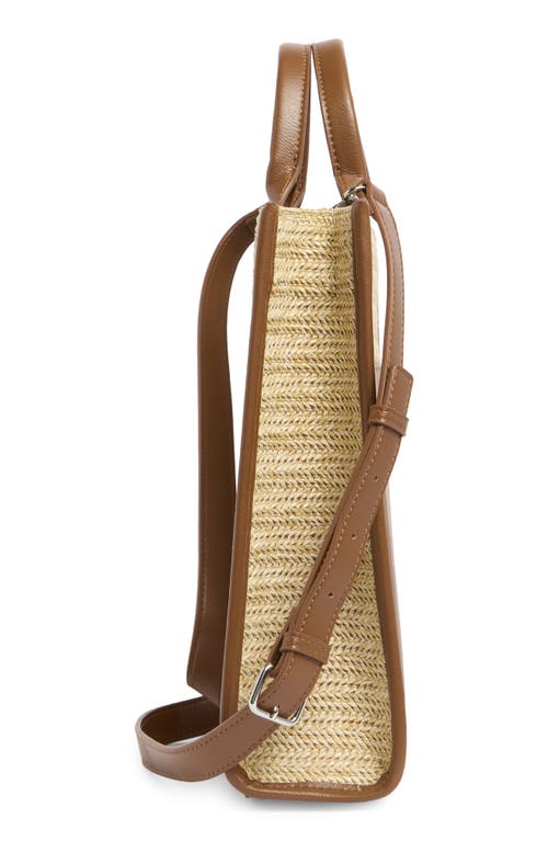 Bcbg Mini Whipstitched Straw Tote Bag In Natural/cognac