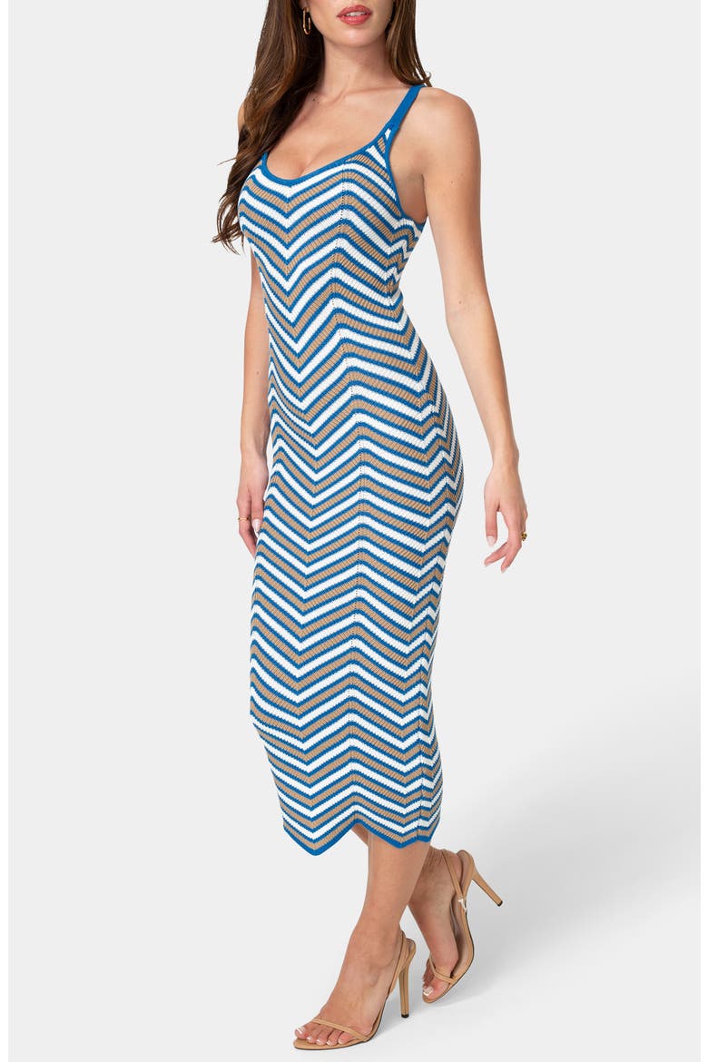 Crochet Midi Dress, Alternate, color, BLUE/ MULTI