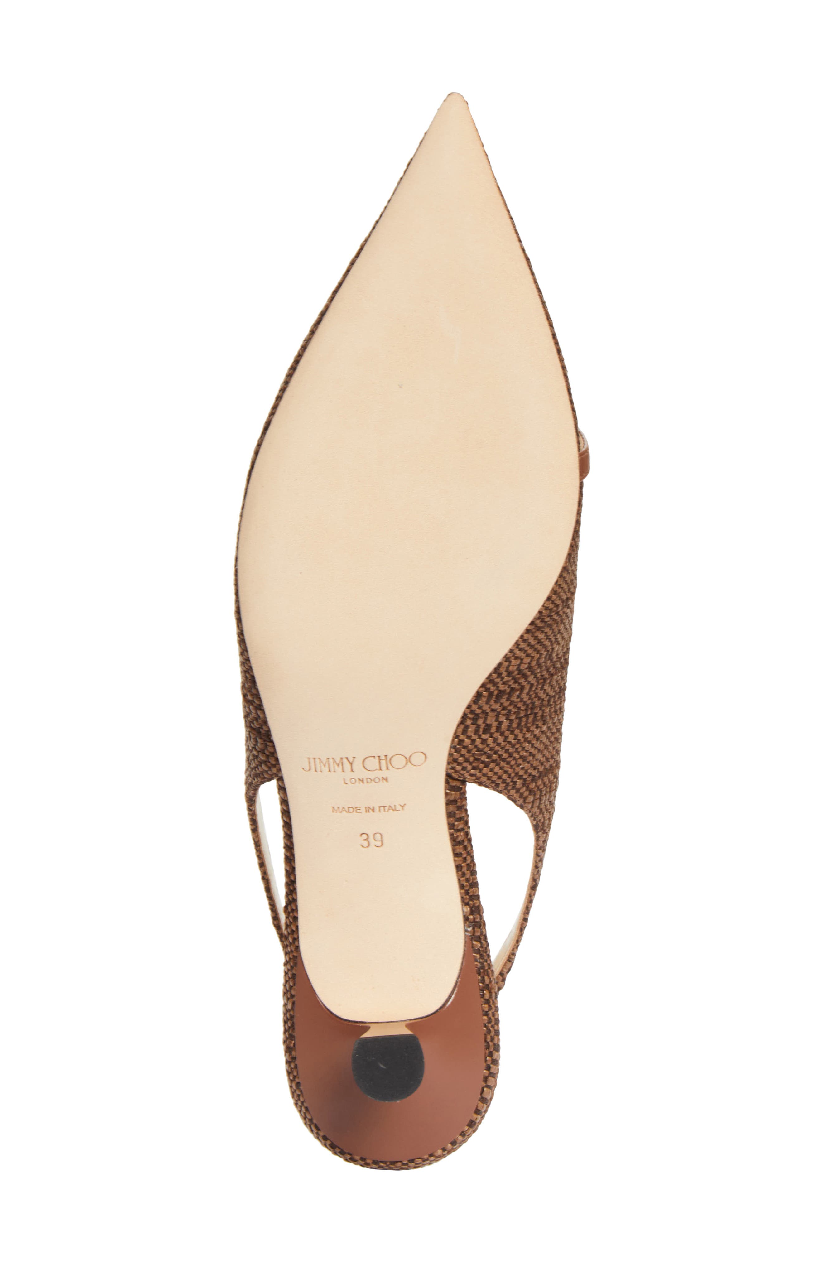 Jimmy Choo Amita Raffia Pointed Toe Slingback Pump, Alternate, color, Tan