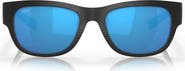 Costa Del Mar Caleta 55mm Mirrored Polarized Square Sunglasses