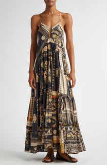 Isabel Marant Étoile Sabba Mixed Print Cotton Maxi Dress