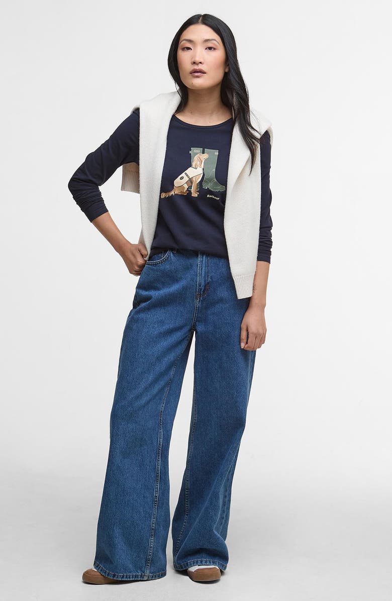 Barbour Hedley Long Sleeve Cotton Graphic T-Shirt, Alternate, color, Navy