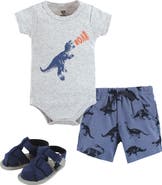 Hudson Baby Cotton Bodysuit, Shorts and Shoe Set