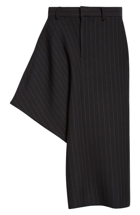 Pinstripe Twill Skirt
