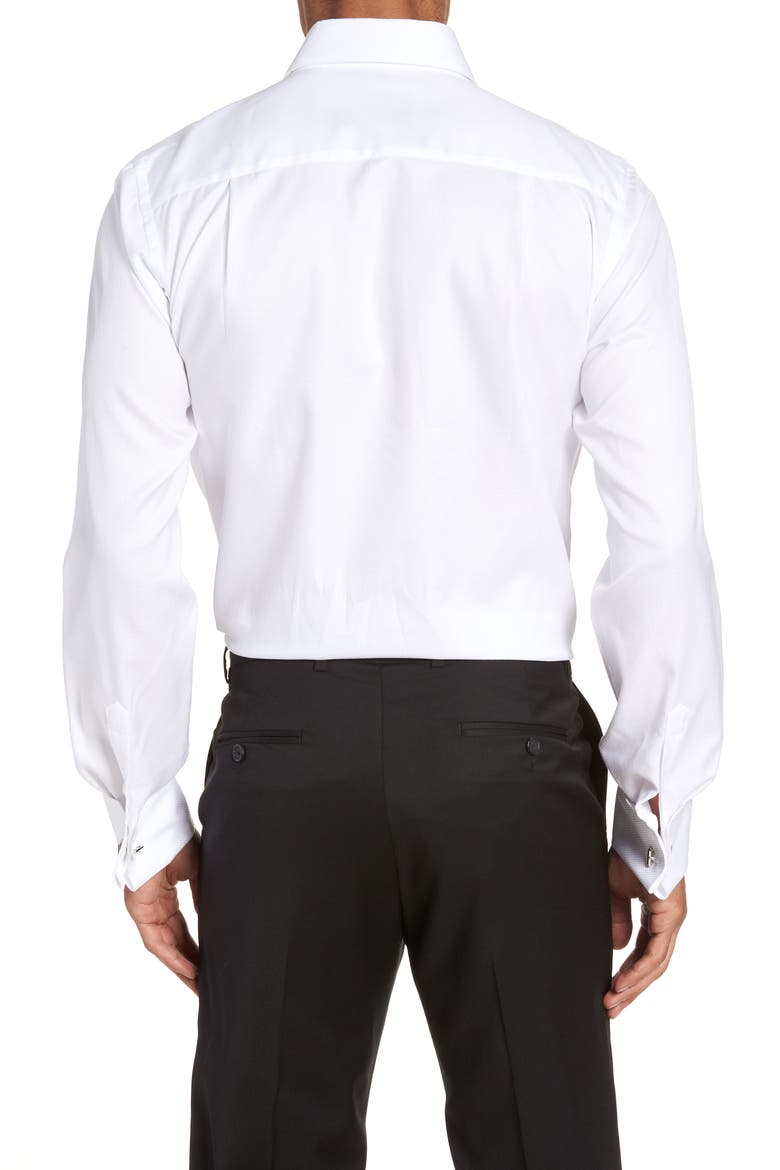 Trim Fit Solid French Cuff Tuxedo Shirt, Alternate, color, WHITE