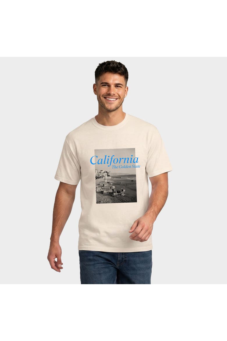 California Golden State Puff Garment Dyed T-Shirt, Main, color, Ivory