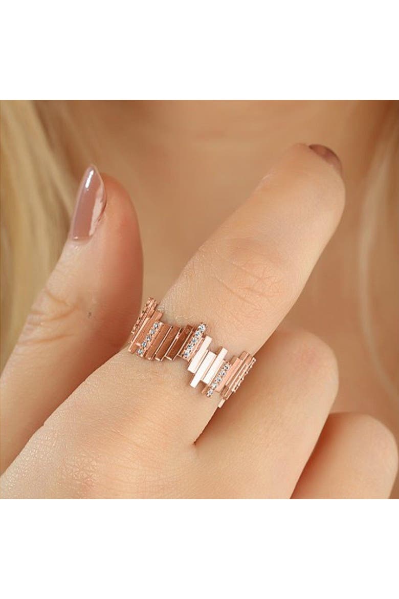 New Multiple Bar Sterling Silver Ring, Alternate, color, Rose gold