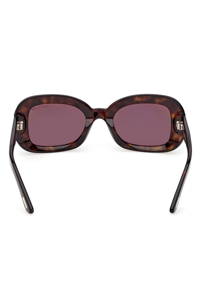 TOM FORD 51mm Rectangle Sunglasses, Alternate, color, Dark Havana / Brown