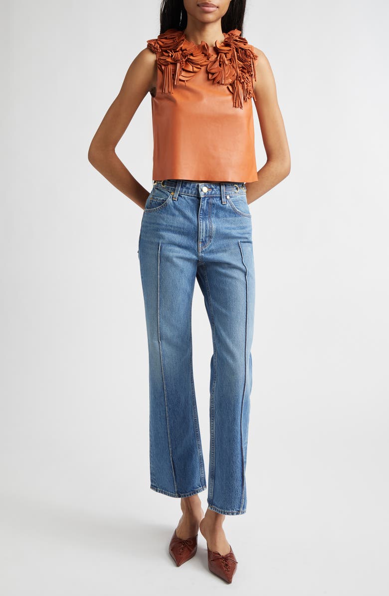 Ulla Johnson Marlowe Floral Appliqué Top, Alternate, color, Sienna