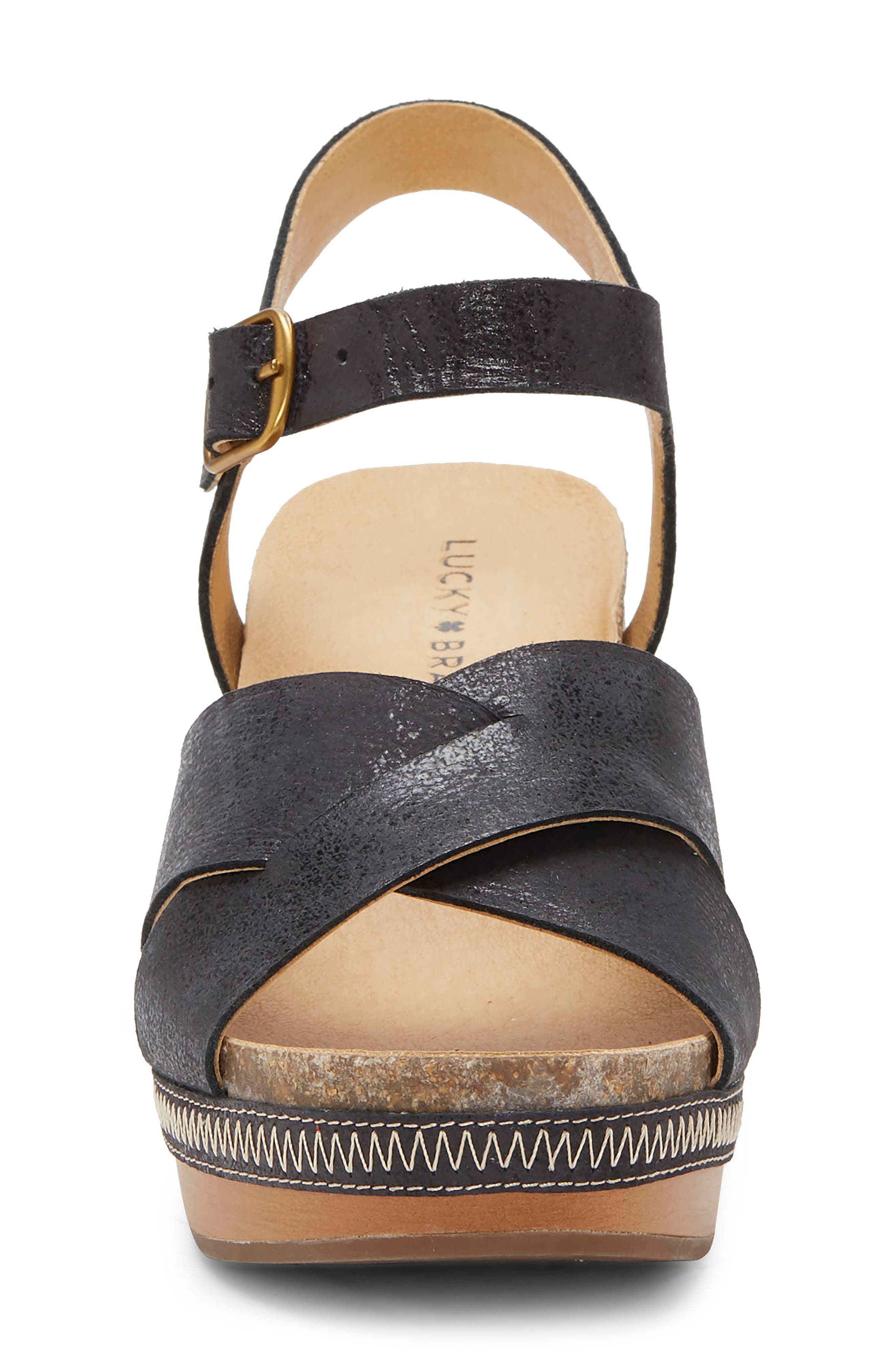 Harvia Platform Sandal, Alternate, color, BLACK LEATHER