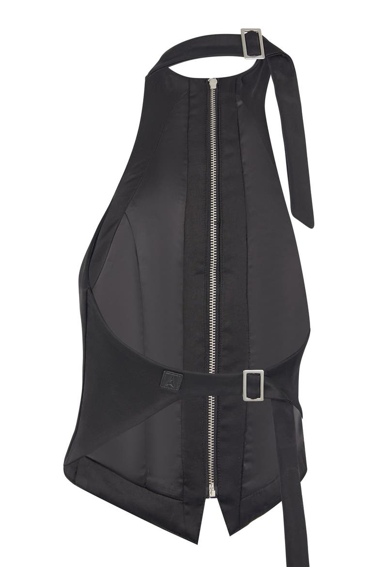Claudette Satin Halterneck Backless Top, Alternate, color, Black