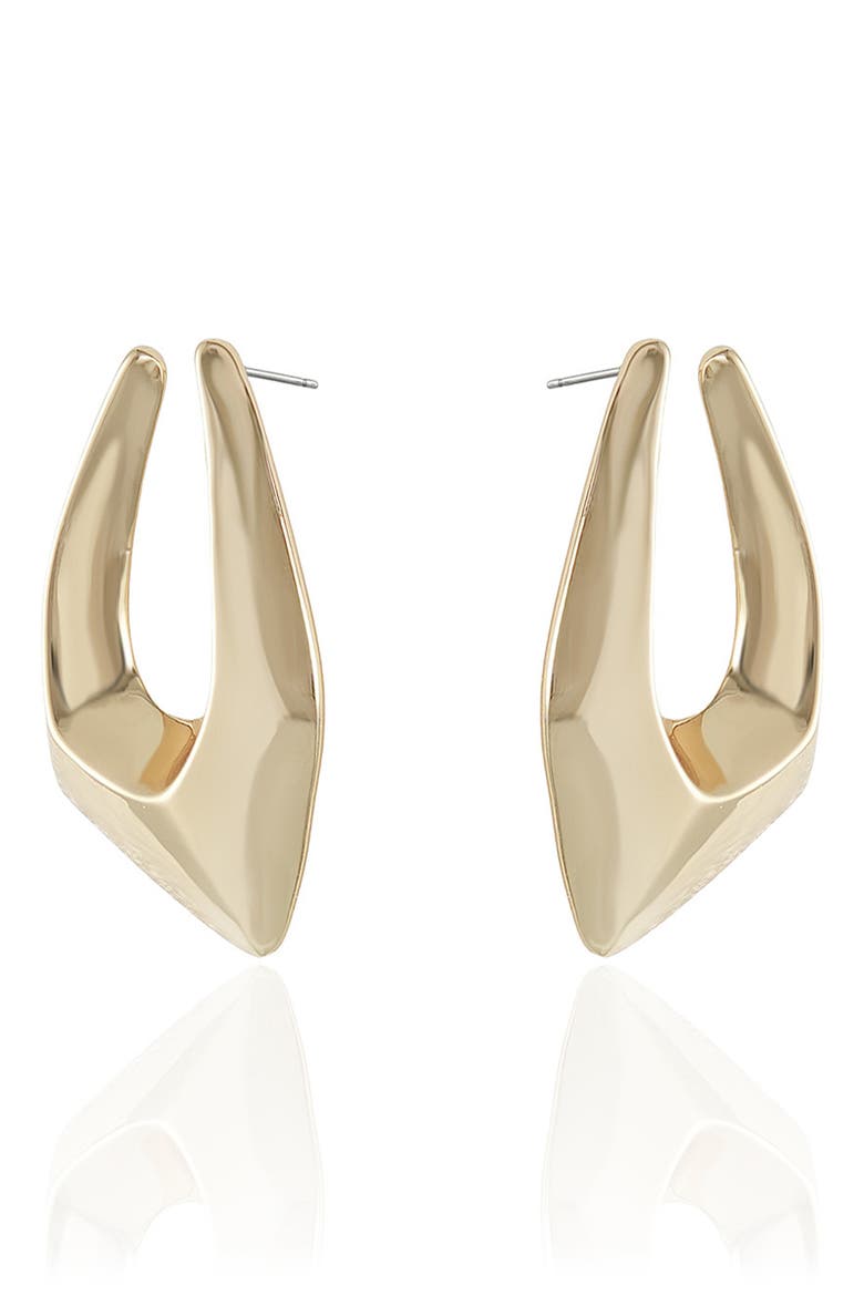 Large Geometric Hoop Earrings, Alternate, color, GOLD