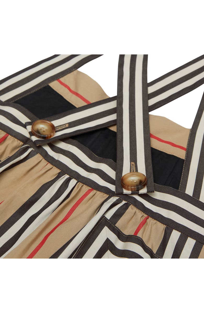 Burberry Florence Icon Stripe Poplin Romper, Alternate, color,